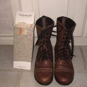 Steve Madden Combat Boots Brown. New boot cuffs!